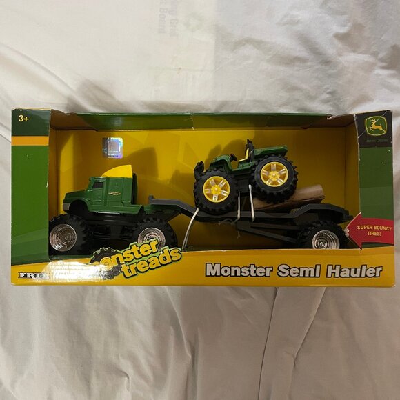 NIB ERTL JOHN DEERE MONSTER TREAD SEMI HAULER W/ UTV GATOR 37584 Learning Curve - Picture 1 of 16